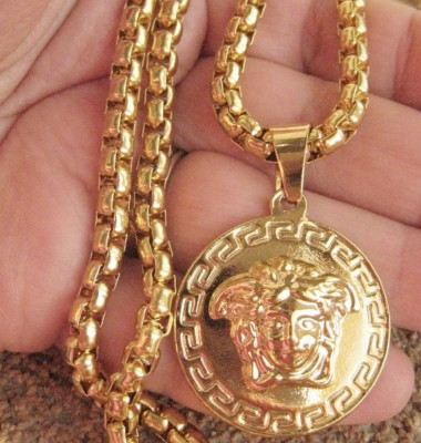 Lant +medalion INOX placat Medusa --VERSACE-- foto