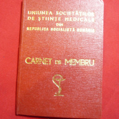 Carnet de Membru al Colegiului Medicilor si Farmacistilor 1972