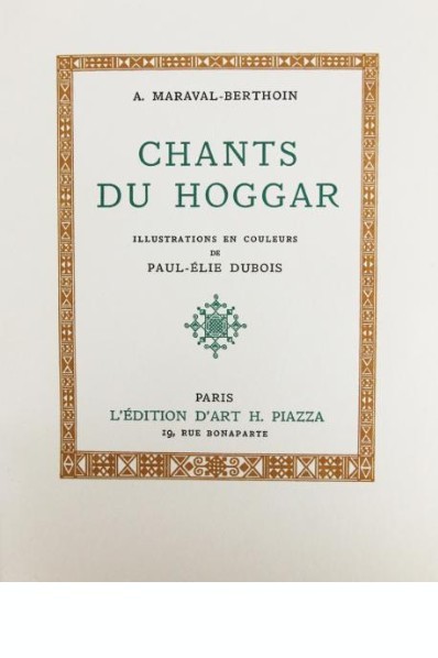 A. Maraval-Berthoin - Chants du Hoggar