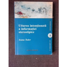 Uitarea intentionata a informatiei stereotipice - Ioana Tudor