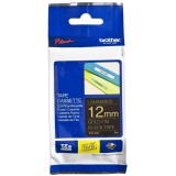 Banda de etichete TZE334, 12MM, auriu pe negru