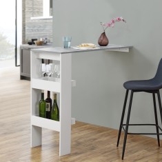 Masa bar Bromolla WBO montabila pe perete alb/efect beton [en.casa] HausGarden Leisure foto