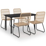 Cumpara ieftin Set mobilier de exterior, 5 piese, poliratan si sticla