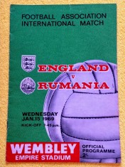 Program meci fotbal ANGLIA - ROMANIA (15.01.1969) foto