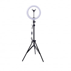 Lampa circulara 120 LED 26 cm + trepied + accesorii foto