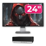 Pachet Calculator Second Hand HP ProDesk 800 G3 SFF, Intel Core i5-7500 3.40 - 3.80GHz, 16GB DDR4, 500GB SSD + 1TB HDD, DVD-ROM + Monitor 24&amp;quot; New