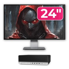 Pachet Calculator Second Hand HP ProDesk 800 G3 SFF, Intel Core i5-7500 3.40 - 3.80GHz, 16GB DDR4, 500GB SSD + 1TB HDD, DVD-ROM + Monitor 24&amp;quot; New