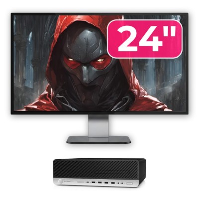 Pachet Calculator Second Hand HP ProDesk 800 G3 SFF, Intel Core i5-7500 3.40 - 3.80GHz, 16GB DDR4, 500GB SSD + 1TB HDD, DVD-ROM + Monitor 24&amp;amp;quot; New foto