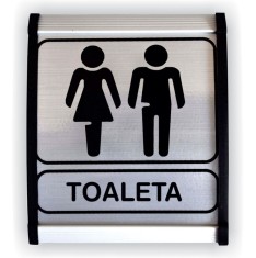 Indicator semnalizare Toaleta mixta, aluminiu, 12 x 10 cm