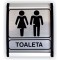 Indicator semnalizare Toaleta mixta, aluminiu, 12 x 10 cm