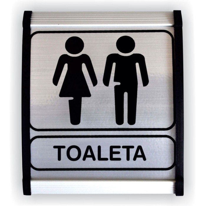 Indicator semnalizare Toaleta mixta, aluminiu, 12 x 10 cm