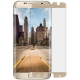 Folie de sticla, case friendly, pentru Samsung Galaxy S7 Edge, GloMax 3D Auriu
