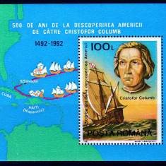 RO 1992 LP 1297 "500 ani America" , colita 277 , MNH