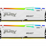 Memorii Kingston FURY Beast RGB White, 32 GB (2x16GB), DDR5, 6000 MHz, CL30, XMP