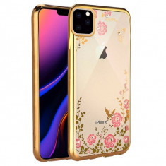 Husa iPhone 11 Pro, Desen Flori / Floral / Gold foto