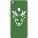 Husa silicon pentru Huawei P10 Lite, Minimal Reindeer Illustration Green