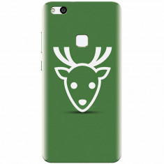 Husa silicon pentru Huawei P10 Lite, Minimal Reindeer Illustration Green