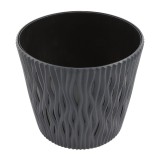 Ghiveci din plastic Sandy, antracit, D 19 cm