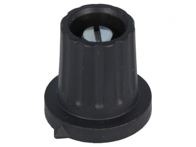 Buton rotativ cu flanșă și indicator plastic 6mm negru foto