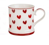 Cana New Bone Alba cu Inimi Rosii, Valentine's Day, 8 Martie, 620ml