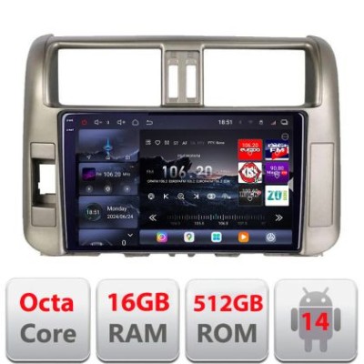 Navigatie Toyota Prado 2010-2013 Edotec Kit-347 8 core QLED 2K 16+512 360 Android Waze USB Navigatie Internet Youtube Radio CarStore Technology foto