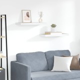 vidaXL Rafturi perete suspendate 2 buc. alb/stejar 60x23,5x3,8 cm MDF 326577