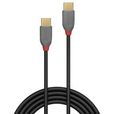 CABLU alimentare si date Lindy pt.smartphone USB Type-C (T) la USB Type-C (T), 2 m, PVC, gri, &quot;LY-36872&quot; (timbru verde 0.08 lei)