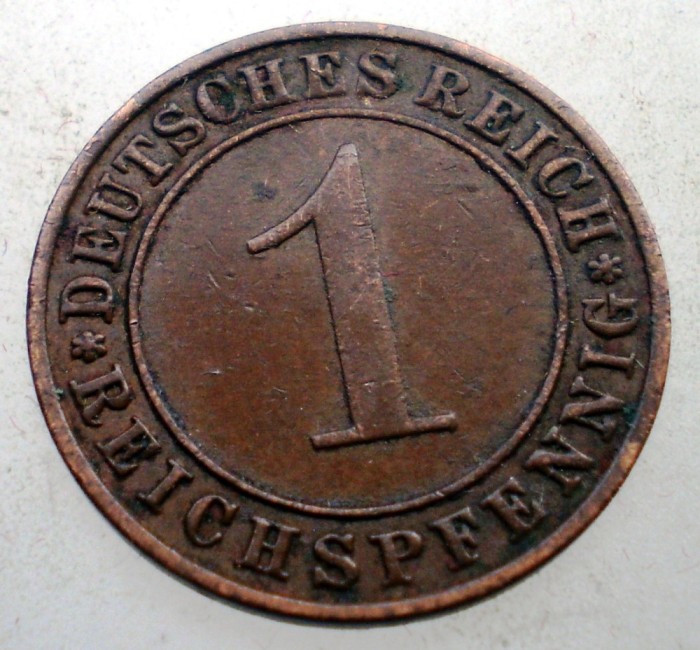 B.251 GERMANIA WEIMAR 1 REICHSPFENNIG 1935 F