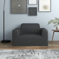 vidaXL Husă elastică pentru canapea poliester jersey antracit 332936