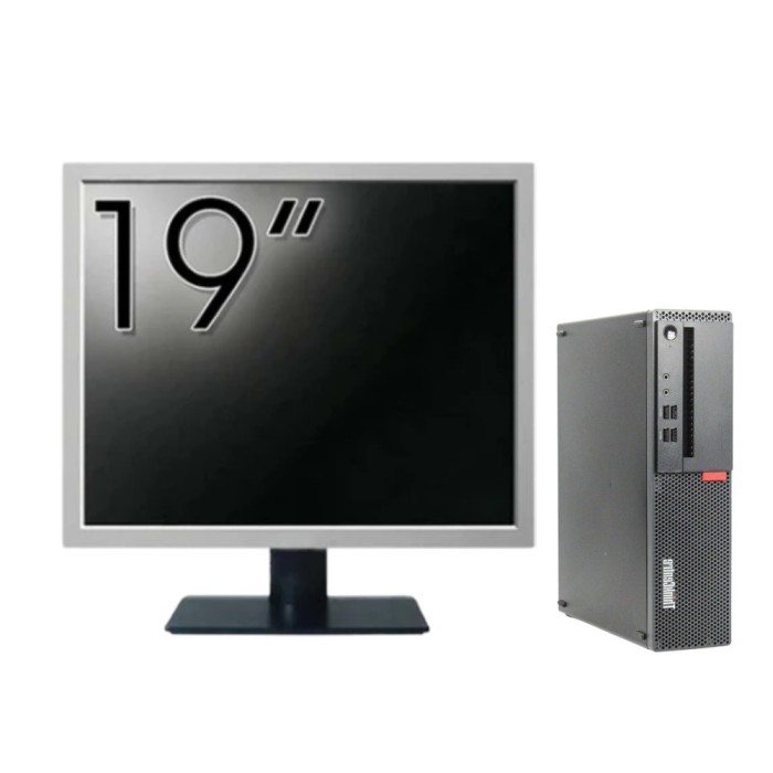 Pachet Calculator Second Hand LENOVO ThinkCentre M910s SFF, Intel Core i5-7500 3.40GHz, 16GB DDR4, 256GB SSD + Monitor 19&amp;quot; NewTechnology Media