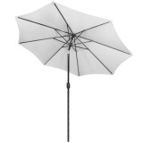 Umbrela terasa gradina, cu manivela si inclinare, diametru 300cm, Gri deschis Household NewTrend
