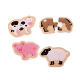 Puzzle - animale de la ferma PlayLearn Toys, BigJigs Toys