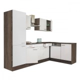Mobilier Bucatarie Leziter Yorki 280, Colț, Stejar Yorki, 280cm Lățime, Fără Blat, Rafturi