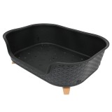 Pat / culcus pentru caini si pisici, plastic, negru, 78.5 x 58.5 x 25 cm