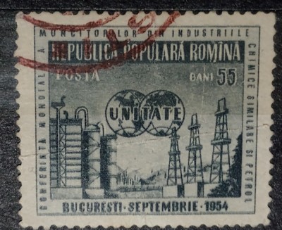 Romania 1954 Lp 373 Conferința internațională a muncitorilor serie 1v stampilata foto