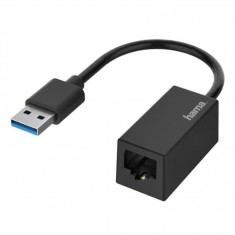 Adaptor Hama, USB - Gigabit Ethernet RJ45, Negru