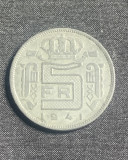 Moneda 5 franci 1941 Belgia, Europa