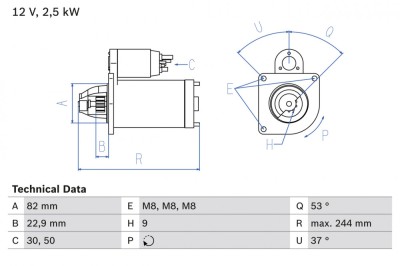 BOSCH 0 986 023 120 starter foto
