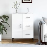 vidaXL Servantă, alb extralucios, 69,5x34x90 cm, lemn compozit