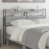 vidaXL Tăblie cap cu raft cu headboard sonoma gri 135 cm Lemn compozit 859693