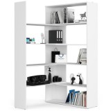 Biblioteca, placa laminata, 2 module, 2x5 rafturi, alb, 182 cm, Twist GartenVIP DiyLine, Artool