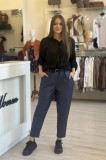 Pantaloni jeansi dama cu irizatie metalica