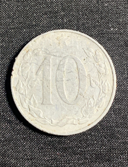 Moneda Cehoslovacia 10 haleri 1954