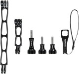 Set brate de prelungire, Surewo, pentru filmare panaramica cu Insta360 X4, GoPro Hero 13, DJI Osmo Action 5 Pro, DJI Osmo Action 4, aluminiu