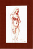 Sg1. Tablou in cerneala sangvina - Nud din fata semiprofil, original cu chenar, Realism