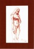 Sg1. Tablou in cerneala sangvina - Nud din fata semiprofil, original cu chenar, Realism, RavariuArt