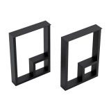 Set 2 buc picioare masa Kauhava 42x30x7cm otel negru [en.casa] HausGarden Leisure, [en.casa]