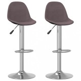 VidaXL Scaune de bar, 2 buc., gri taupe, material textil