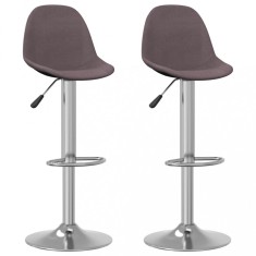 vidaXL Scaune de bar, 2 buc., gri taupe, material textil