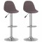 vidaXL Scaune de bar, 2 buc., gri taupe, material textil